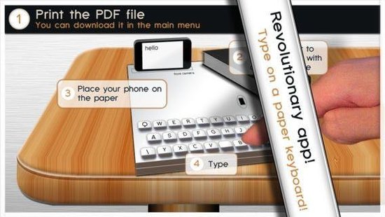纸键盘应用程序问世 任意一张纸都能变成iPhone键盘